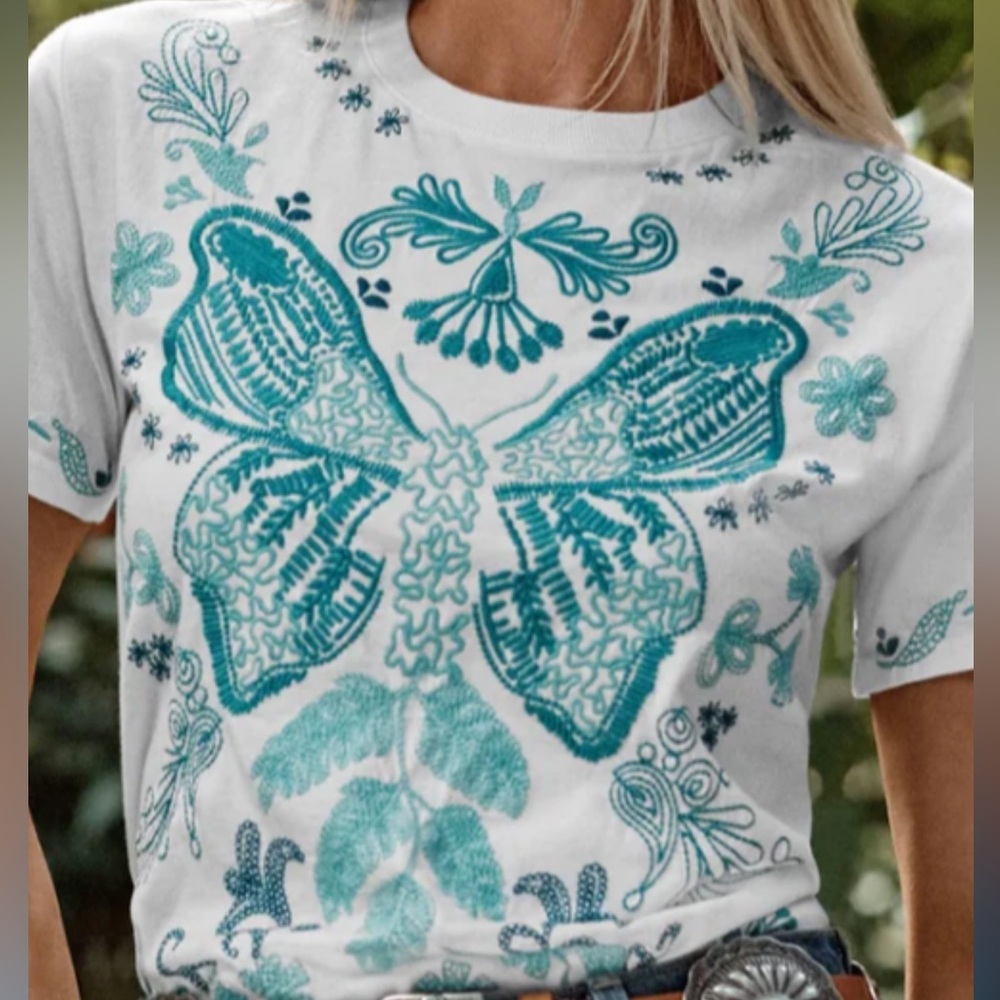Johnny Was Benedita Crew Neck Tee - Picture 13 of 16